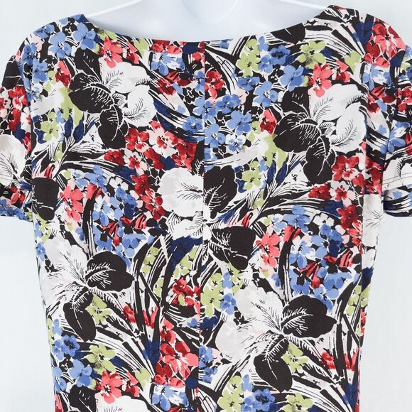 Lauren Ralph Lauren Floral Flutter Sleeve Surplice Dress Size 10 Stretch Ruched - Picture 13 of 16